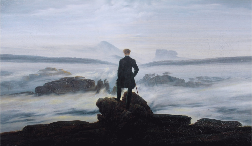 'Wanderer above the sea of fog' by Caspar David Friedrich.